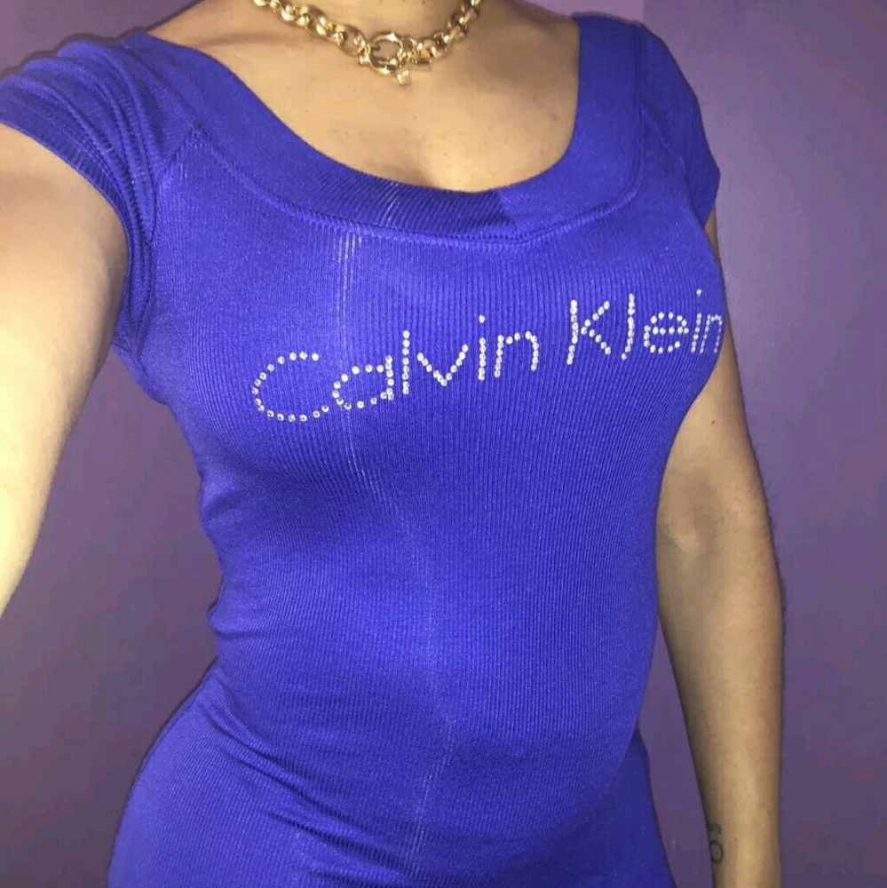 Nwr new Calvin Klein rhinestone ribbed shirt sz s